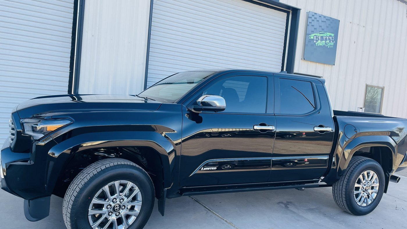Black Toyota Tacoma Limited finished at Elite Auto Spa