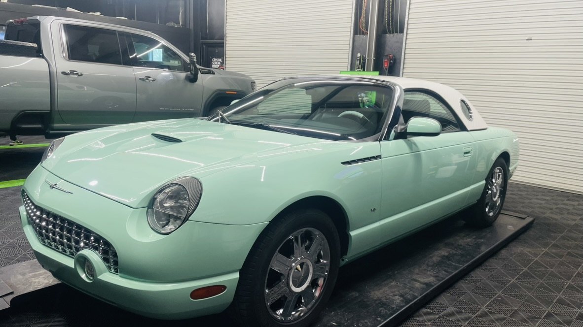 Ford Thunderbird in mint green, ceramic coated