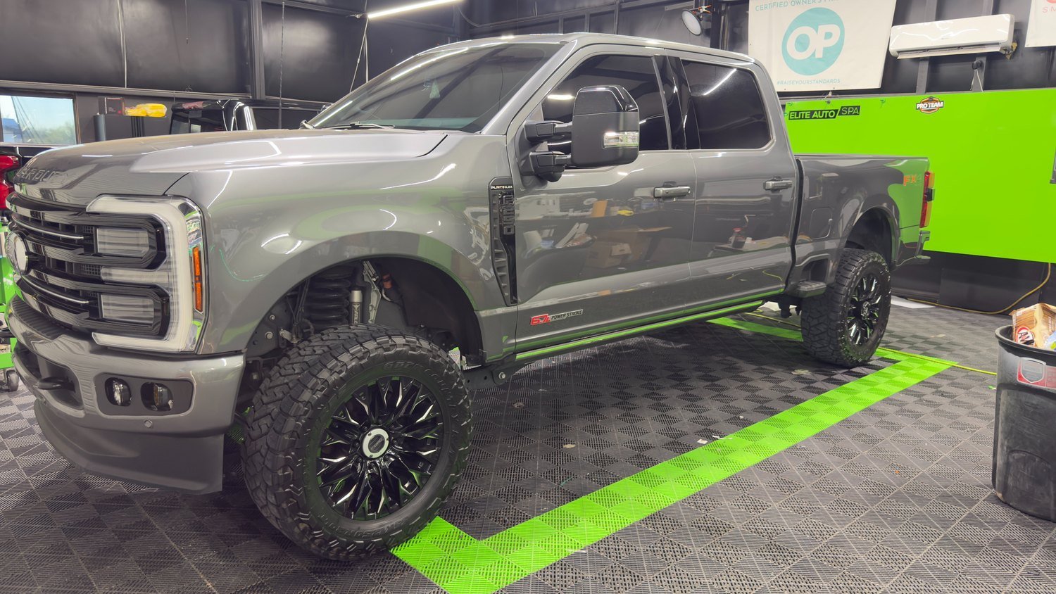 Ford Super Duty Platinum ceramic coated at Elite Auto Spa